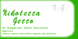 nikoletta getto business card
